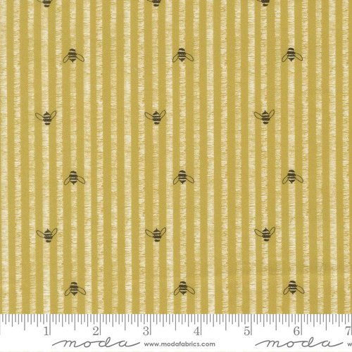 Pollinators Bee Stripes Golden - Quilt Fabric