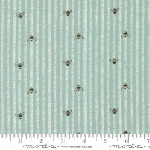 Pollinators Bee Stripes Stream - Quilt Fabric