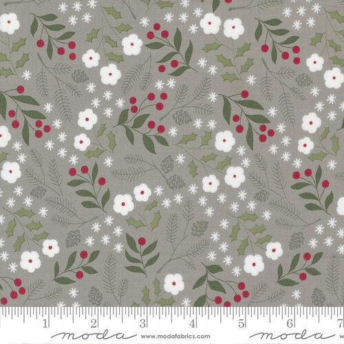 Christmas Eve Dove - Winter Botanical Small - Quilt Fabric