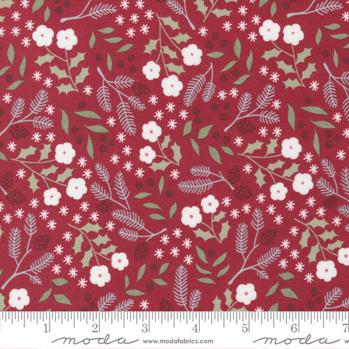 Christmas Eve Cranberry - Winter Botanical Small - Fabric