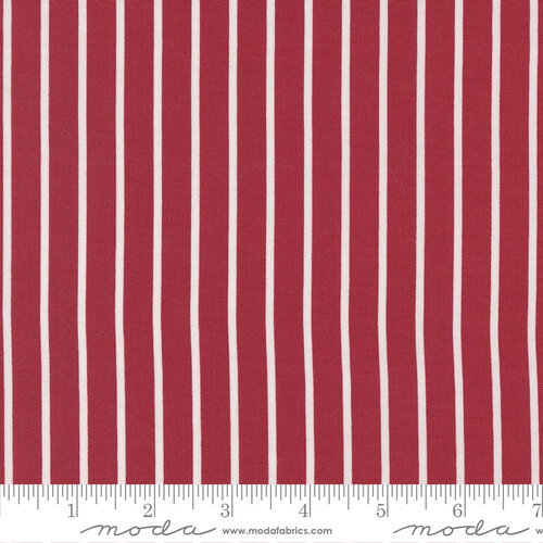 Christmas Eve Cranberry - Jolly Stripe Stripes - Fabric
