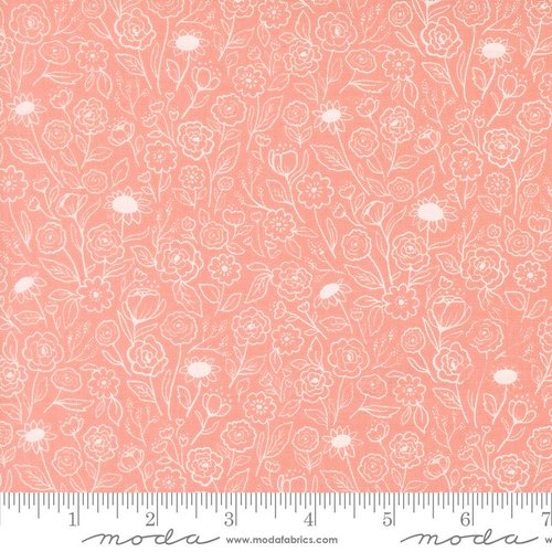 Garden Glam Sketch Carnation - Quilt Fabric