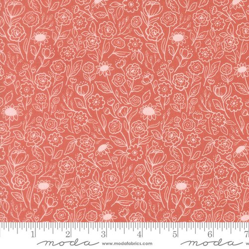 Garden Glam Sketch Rose Water - Quilt Fabric