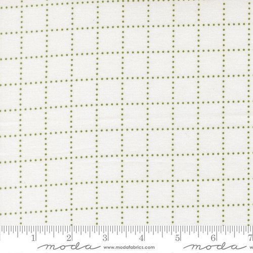 Bloomsberry Graph White Green - Quilt Fabric