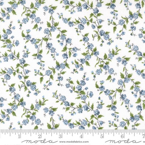 Stars And Stripes Vines White - Quilt Fabric
