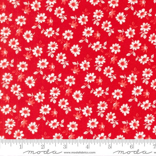 Stars And Stripes Blooms Red - Quilt Fabric