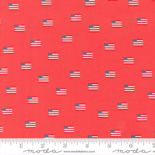 Stars And Stripes Flags Nantucket Red - Quilt Fabric