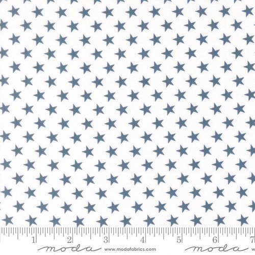 Stars And Stripes Stars White Blue - Quilt Fabric
