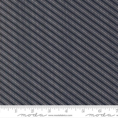 Stars And Stripes Lined Navy Blue - Quilt Fabric