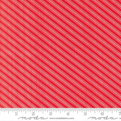 Stars And Stripes Lined Red - Quilt Fabric