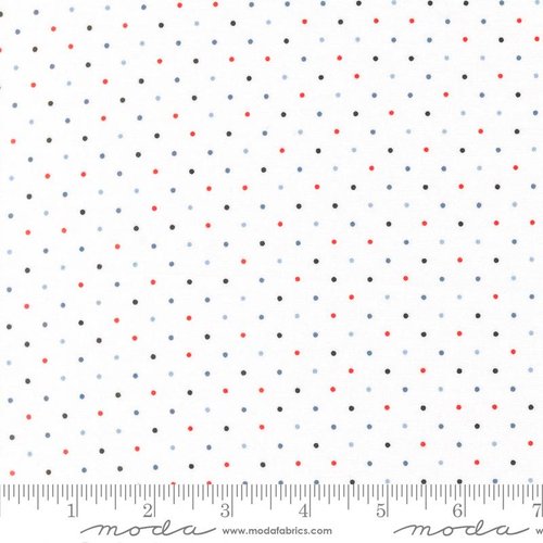 Stars And Stripes Dots White - Quilt Fabric