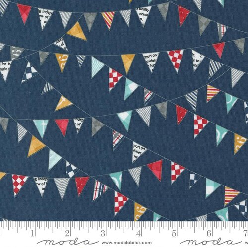 Vintage Bunting Navy - Quilt Fabric