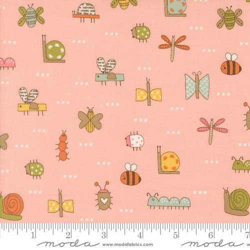 Bug Collector Insects Blush - Quilt Fabric