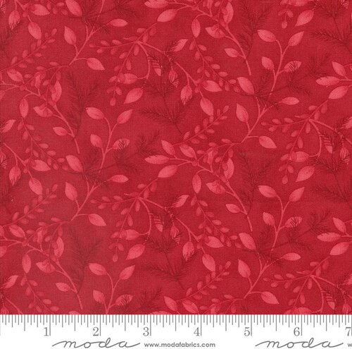 Woodland Winter Leaves - Cardinal Red - Quilt Fabric