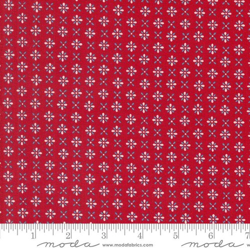 Red White Bloom Fireworks - Patriotic Poppy - Quilt Fabric