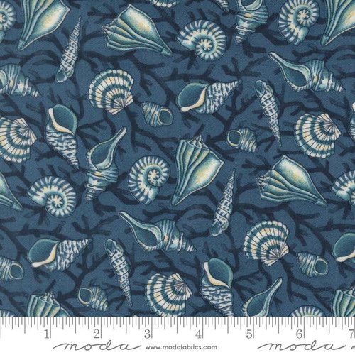 Seaside Shells Ocean Blue - Quilt Fabric