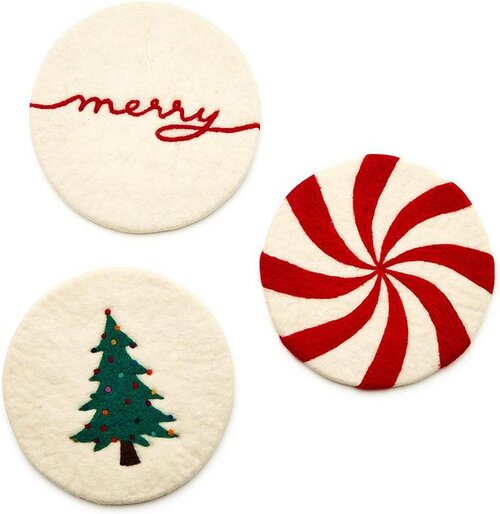 Twos Company Inc Hand Crafted Holiday Christmas Trivets - 123Stitch