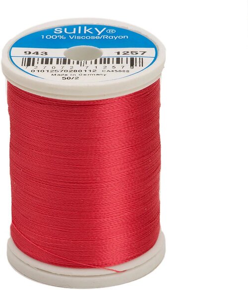 Rayon 40 wt Thread 850yds Deep Coral 1257