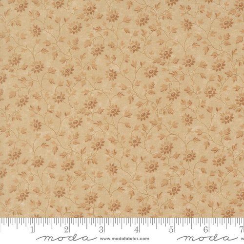Honeysuckle Farm Blossoms Dandelion Tan - Quilt Fabric