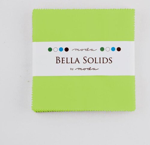 Bella Solids Lime - Charm Pack