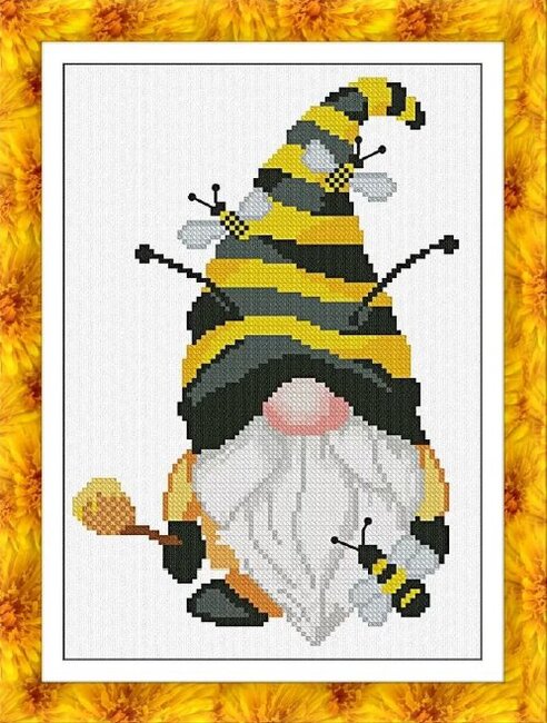 Bee Gnome - Cross Stitch Pattern