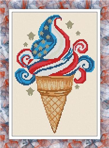 USA Ice Cream - Patriotic Cross Stitch Pattern