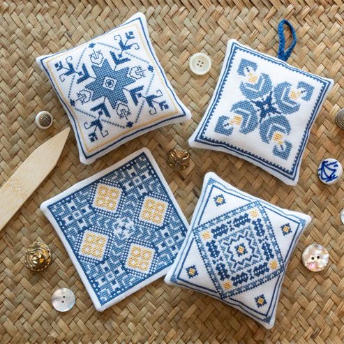 Aegean Ornaments Blue - Cross Stitch Kit