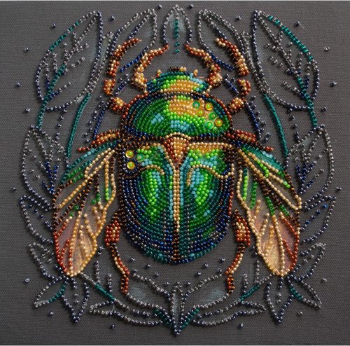 Emerald Beetle - Bead Embroidery Kit