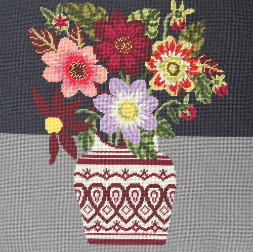 Burgundy Dahlia - Needlepoint / Tapestry Kits