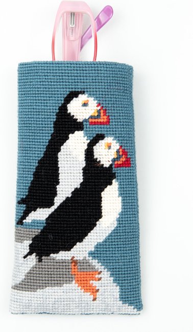 Puffins Glasses Case - Needlepoint / Tapestry Kits