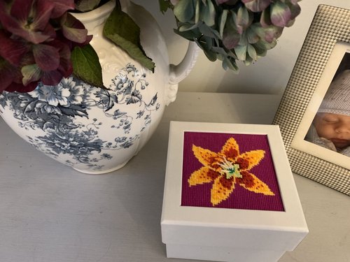 Tigerlily Small Parchment Box -  Stitch Your Own Boxes Kit