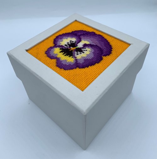 Pansy Small Parchment Box -  Stitch Your Own Boxes Kit