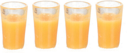 Glasses Of Orange Juice - Set of 4 - Dollhouse Miniature