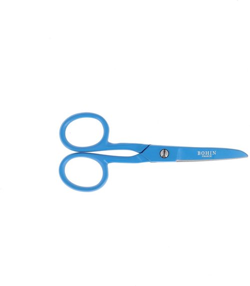 Bohin Flat Blade Scissors - 4.5" Blue