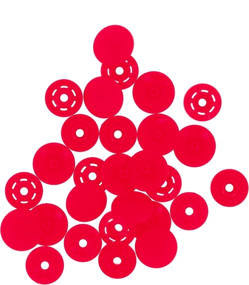 Finger Snap Buttons 13mm - Red 8 ct. 