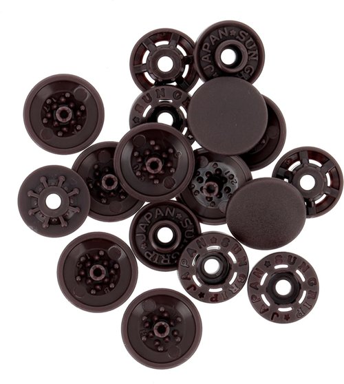 Finger Snap Buttons 13mm - Brown 8 ct. 