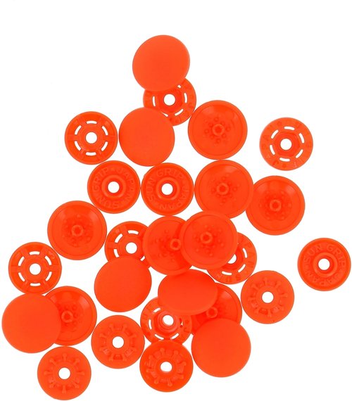 Finger Snap Buttons 13mm - Orange 8 ct. 