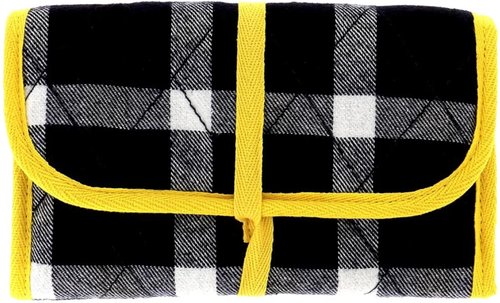 Sewing Storage Bag - Yellow and Navy Tartan