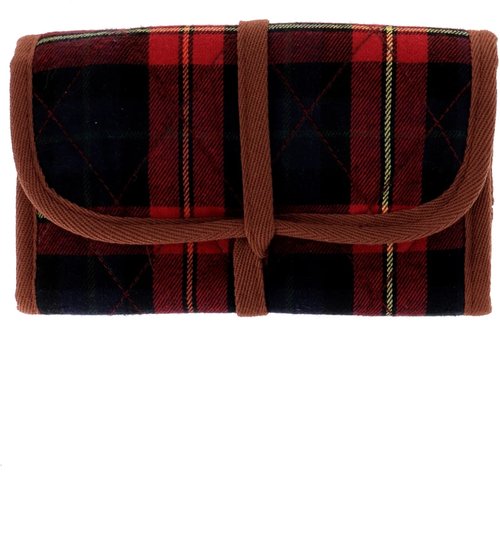 Sewing Storage Bag - Brown and Red Tartan