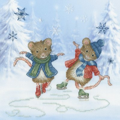 Festive Figure Skaters - Christmas Cross Stitch Kit
