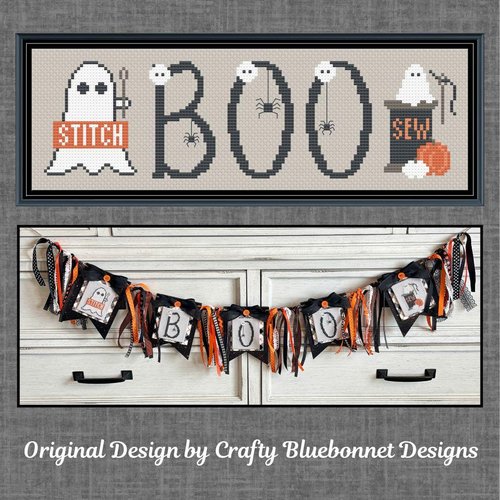 Boo Banner - Halloween Cross Stitch Pattern