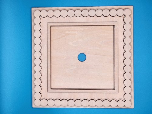 Square Frame w/ Circle Border Medium - Unfinished Wood Frame