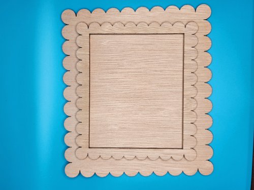 Double Scallop Rectangle - Unfinished Wood Display Frame