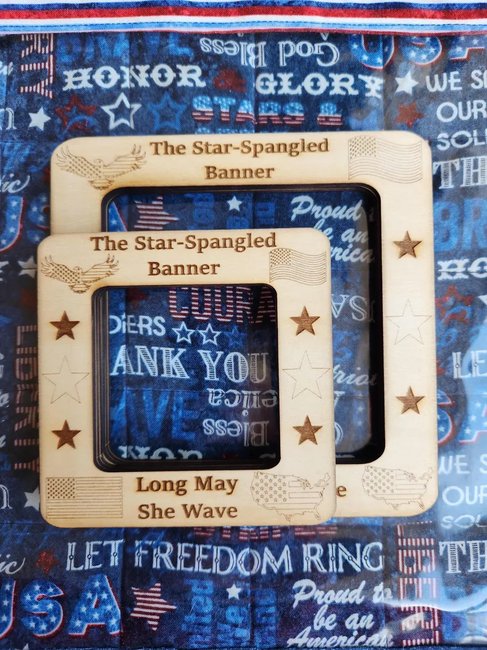 Patriotic Rectangle Small - Unfinished Wood Magnetic Frame