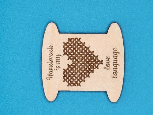 Handmade is my Love Language Spool - Magnetic Needle Minder