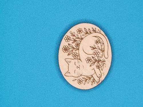 Flower Cat - Oval Magnetic Needle Minder
