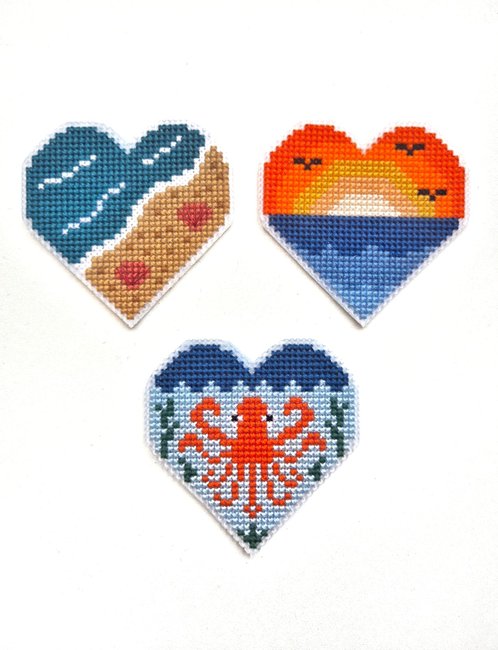 Sea Hearts - Cross Stitch Pattern