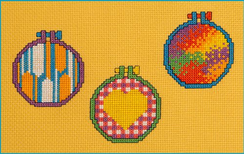 Embroidery Hoops - Cross Stitch Pattern