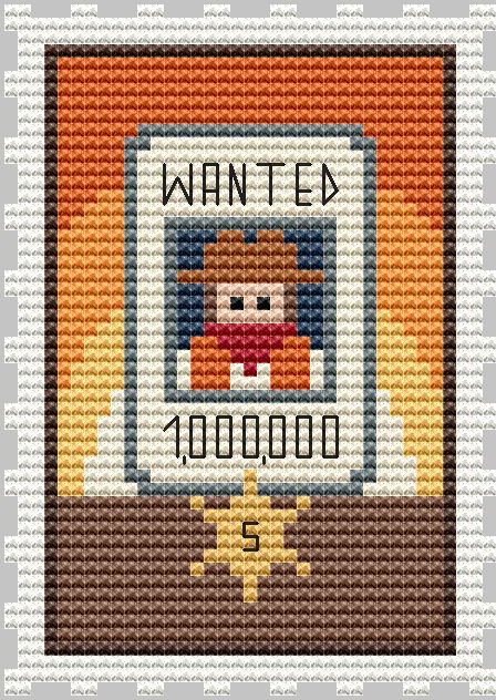 The Most Wanted Bandit - Cross Stitch Pattern