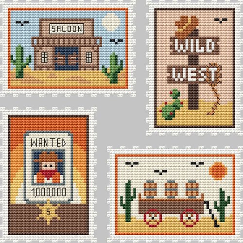 Western Stamps - Cross Stitch Pattern